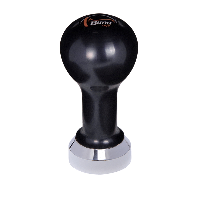 Buna café tamper, kov, černý, TP, 41 mm, nerez lesk, plochý Buna café tamper, kov, černý, TP, 41 mm, nerez lesk, plochý