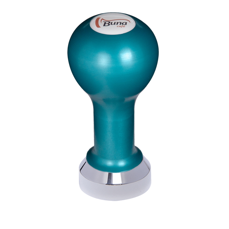 Buna café tamper, kov, modrý, SP, 41 mm, nerez lesk, plochý Buna café tamper, kov, modrý, SP, 41 mm, nerez lesk, plochý