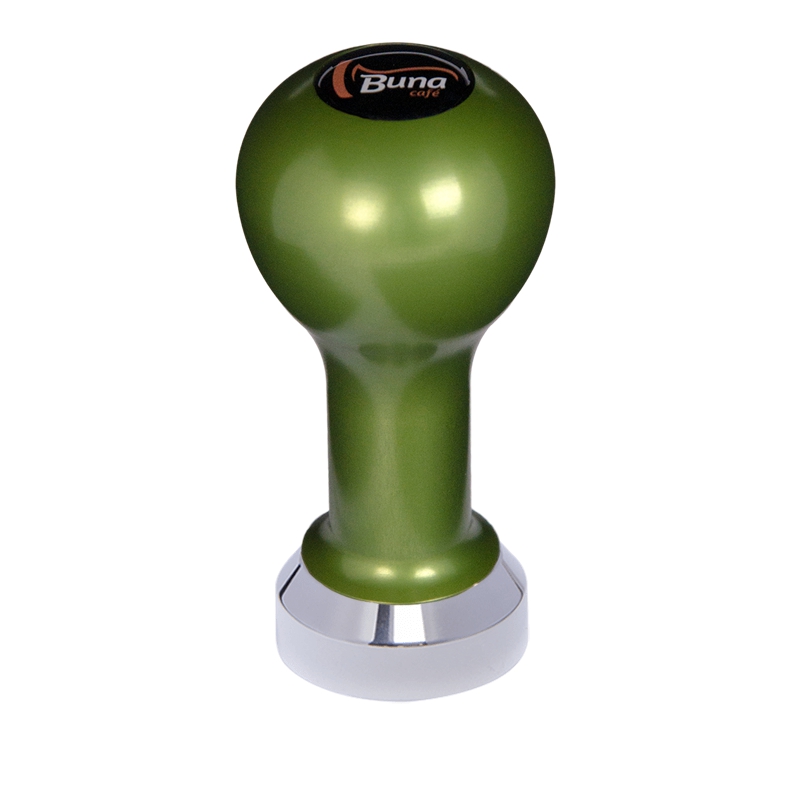 Buna café tamper, kov, zelený, TP, 41 mm, nerez lesk, plochý Buna café tamper, kov, zelený, TP, 41 mm, nerez lesk, plochý