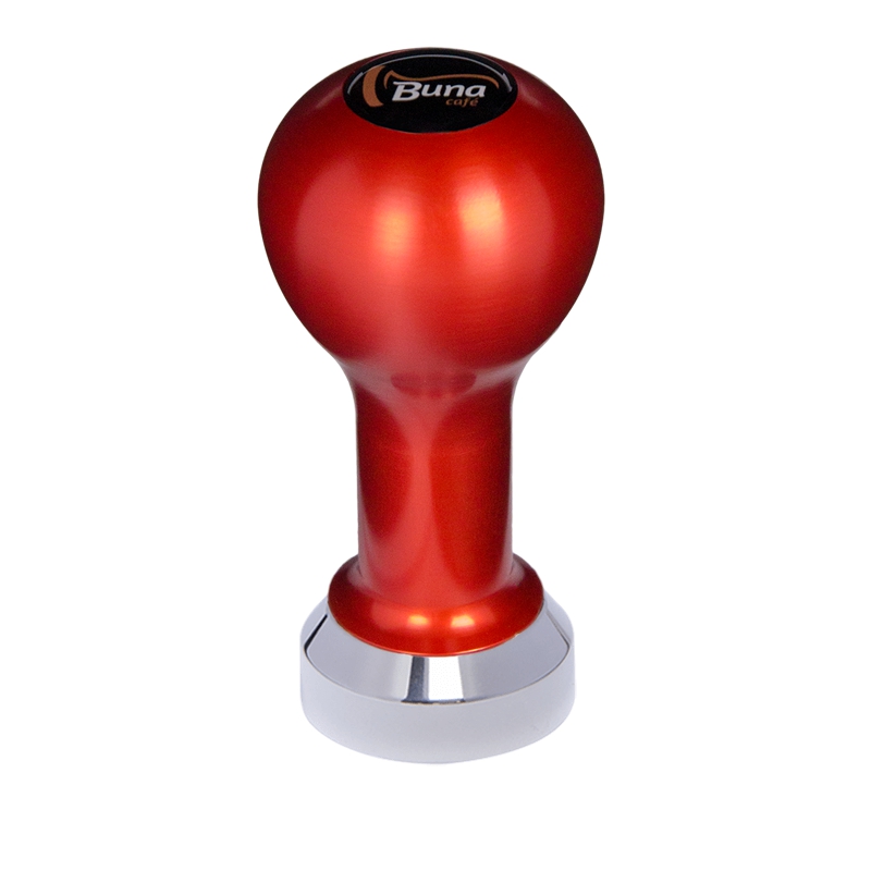 Buna café tamper, kov, červený, TP, 41 mm, nerez lesk, plochý Buna café tamper, kov, červený, TP, 41 mm, nerez lesk, plochý