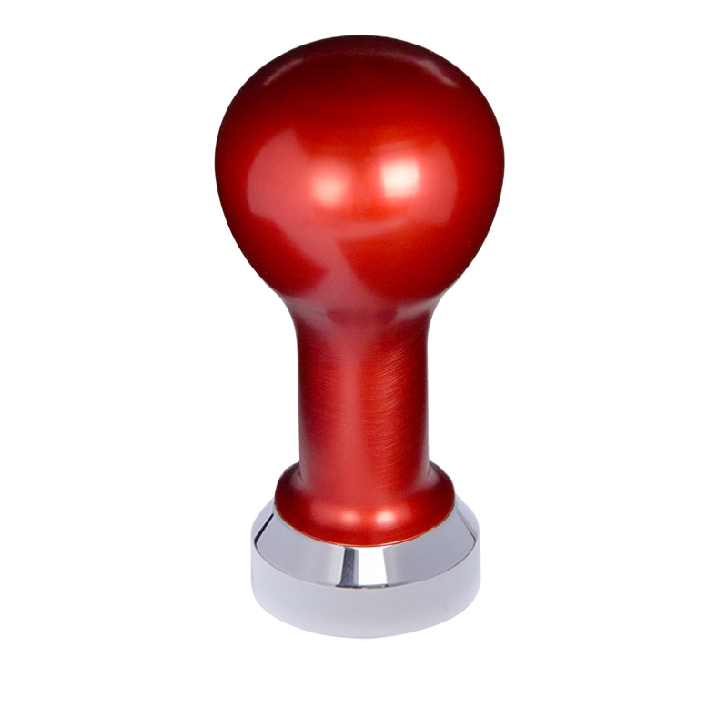 Buna café tamper, kov, červený, 41 mm, nerez lesk, plochý Buna café tamper, kov, červený, 41 mm, nerez lesk, plochý