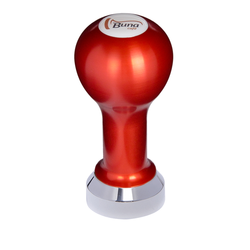 Buna café tamper, kov, červený, SP, 41 mm, nerez lesk, plochý Buna café tamper, kov, červený, SP, 41 mm, nerez lesk, plochý