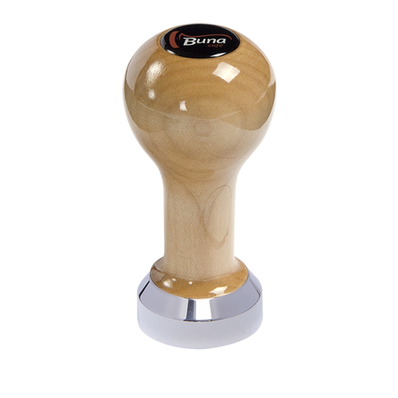 Buna café tamper, javor, lak, TP, 41 mm, nerez lesk, plochý Buna café tamper, javor, lak, TP, 41 mm, nerez lesk, plochý