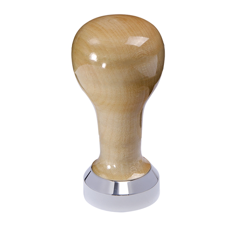 Buna café tamper, javor, lak, 41 mm, nerez lesk, plochý Buna café tamper, javor, lak, 41 mm, nerez lesk, plochý