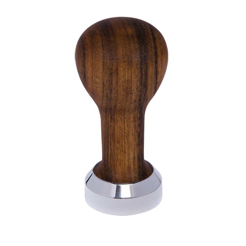 Buna café tamper, ovangkol, olej, 41 mm, nerez lesk, plochý Buna café tamper, ovangkol, olej, 41 mm, nerez lesk, plochý