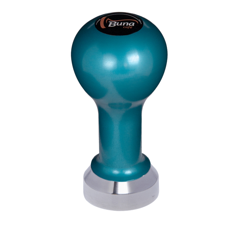 Buna café tamper, kov, modrý, TP, 41 mm, nerez mat, plochý Buna café tamper, kov, modrý, TP, 41 mm, nerez mat, plochý
