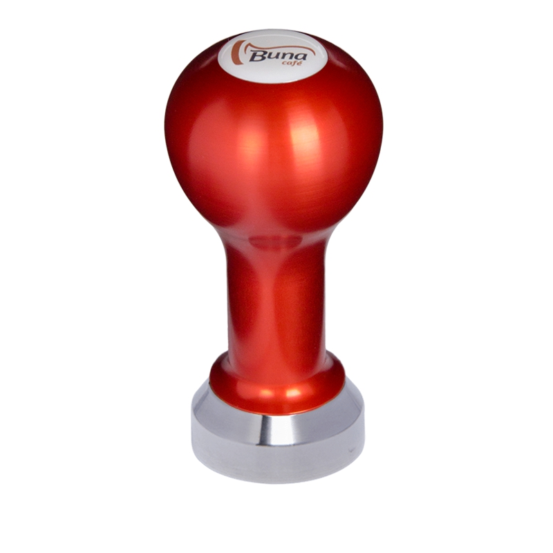 Buna café tamper, kov, červený, SP, 41 mm, nerez mat, plochý Buna café tamper, kov, červený, SP, 41 mm, nerez mat, plochý