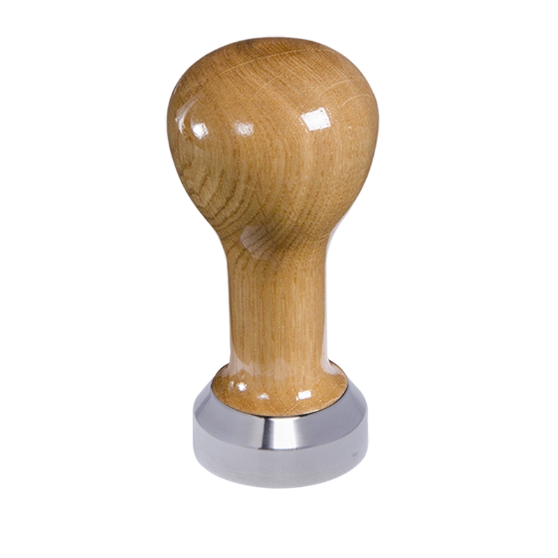 Buna café tamper, dub, lak, 41 mm, nerez mat, plochý Buna café tamper, dub, lak, 41 mm, nerez mat, plochý