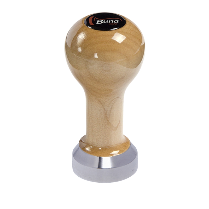 Buna café tamper, javor, lak, TP, 41 mm, nerez mat, plochý Buna café tamper, javor, lak, TP, 41 mm, nerez mat, plochý