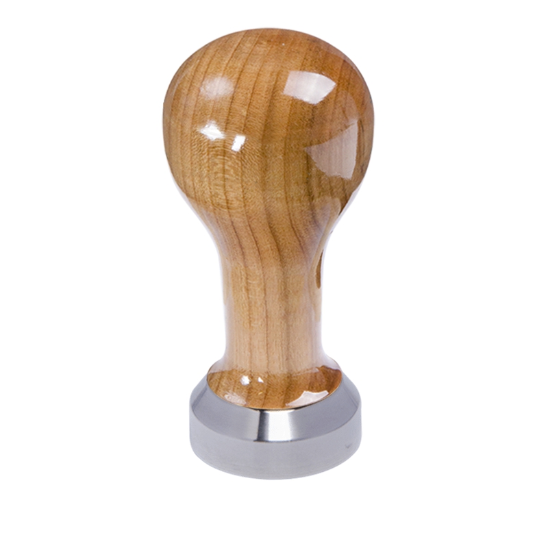Buna café tamper, třešeň, lak, 41 mm, nerez mat, plochý Buna café tamper, třešeň, lak, 41 mm, nerez mat, plochý
