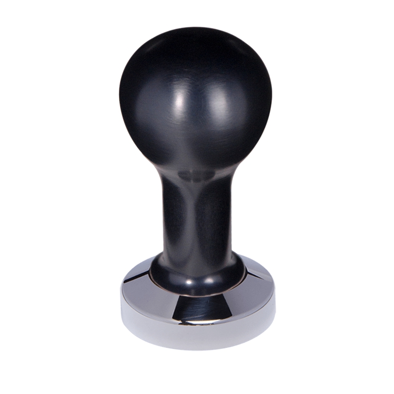 Buna café tamper, kov, černý, 49 mm, nerez lesk, plochý Buna café tamper, kov, černý, 49 mm, nerez lesk, plochý