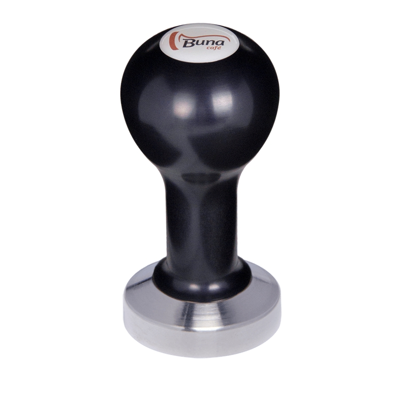 Buna café tamper, kov, černý, SP, 49 mm, nerez mat, plochý Buna café tamper, kov, černý, SP, 49 mm, nerez mat, plochý