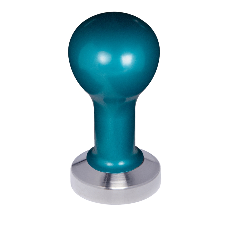 Buna café tamper, kov, modrý, 49 mm, nerez mat, plochý Buna café tamper, kov, modrý, 49 mm, nerez mat, plochý