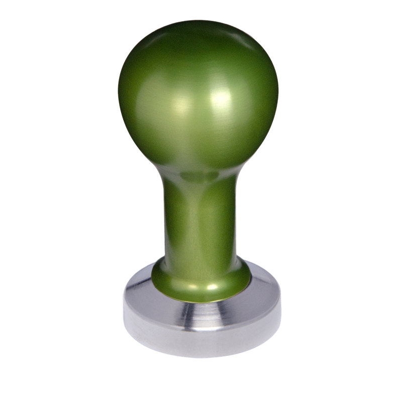 Buna café tamper, kov, zelený, 49 mm, nerez mat, plochý Buna café tamper, kov, zelený, 49 mm, nerez mat, plochý