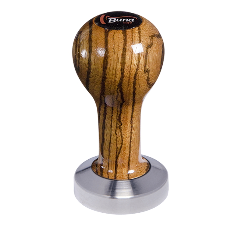 Buna café tamper, zebráno, lak, TP, 49 mm, nerez mat, plochý Buna café tamper, zebráno, lak, TP, 49 mm, nerez mat, plochý