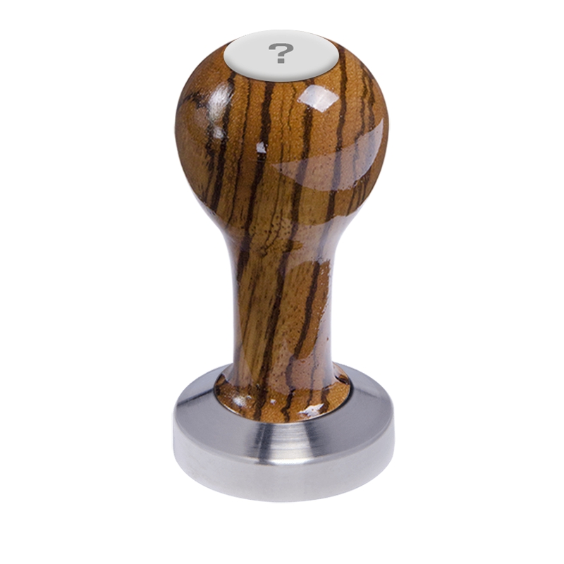 Buna café tamper, zebráno, lak, VP, 49 mm, nerez mat, plochý Buna café tamper, zebráno, lak, VP, 49 mm, nerez mat, plochý