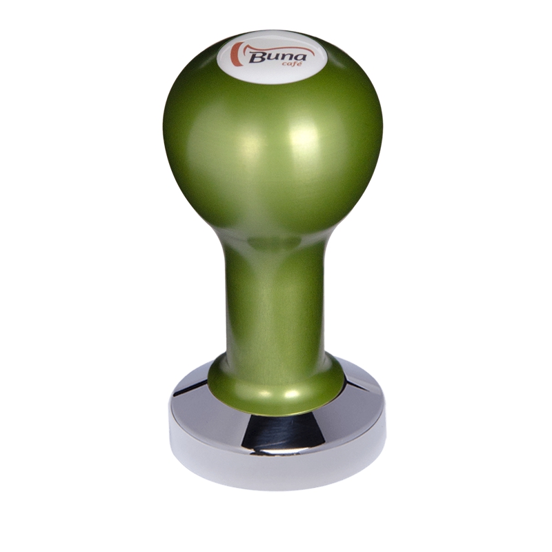 Buna café tamper, kov, zelený, SP, 51 mm, nerez lesk, plochý Buna café tamper, kov, zelený, SP, 51 mm, nerez lesk, plochý