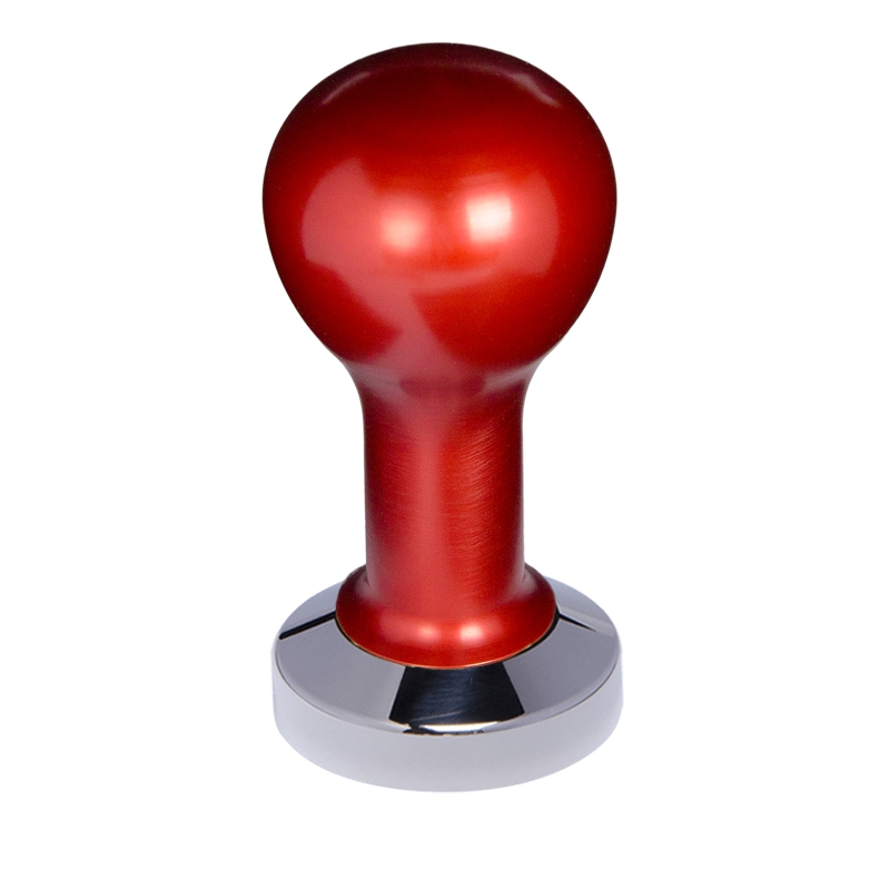 Buna café tamper, kov, červený, 51 mm, nerez lesk, plochý Buna café tamper, kov, červený, 51 mm, nerez lesk, plochý