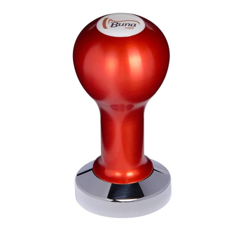 Buna café tamper, kov, červený, SP, 51 mm, nerez lesk, plochý Buna café tamper, kov, červený, SP, 51 mm, nerez lesk, plochý