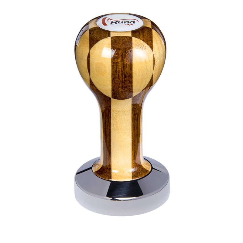 Buna café tamper, šachovnice, lak, SP, 51 mm, nerez lesk, plochý Buna café tamper, šachovnice, lak, SP, 51 mm, nerez lesk, plochý