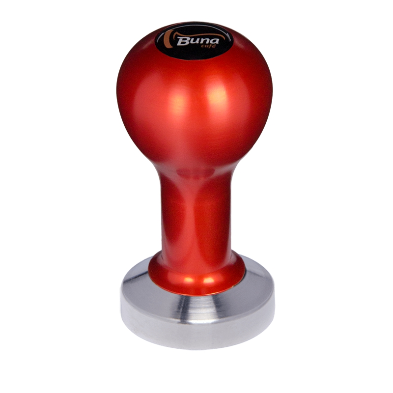 Buna café tamper, kov, červený, TP, 51 mm, nerez mat, plochý Buna café tamper, kov, červený, TP, 51 mm, nerez mat, plochý