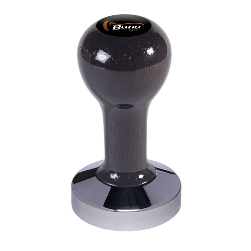 Buna café tamper, wenge, lak, TP, 58.35 mm, nerez lesk, konvexní Buna café tamper, wenge, lak, TP, 58.35 mm, nerez lesk, konvexní