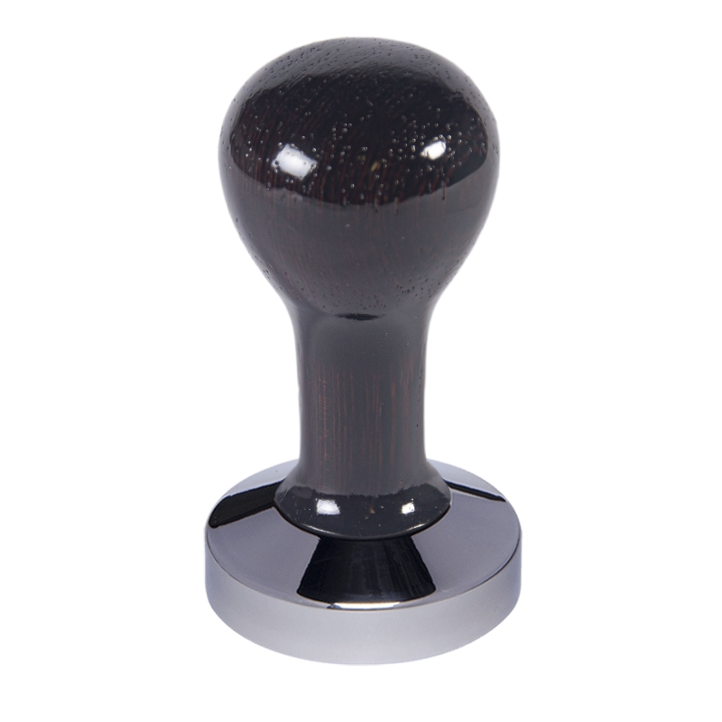 Buna café tamper, wenge, lak, 58.35 mm, nerez lesk, konvexní Buna café tamper, wenge, lak, 58.35 mm, nerez lesk, konvexní