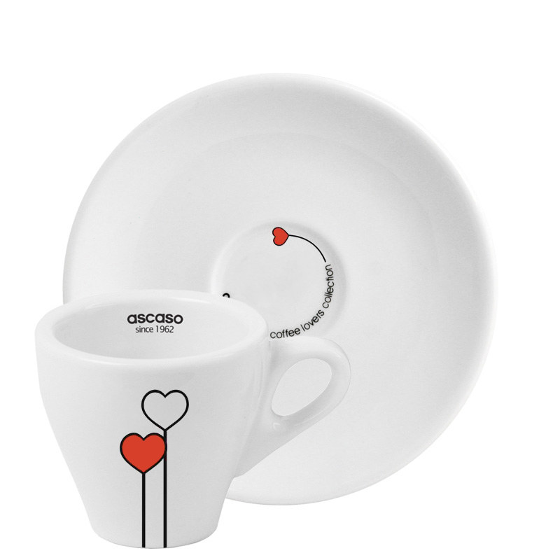 Ascaso šálek s podšálkem 60 ml, love Ascaso šálek s podšálkem 60 ml, love