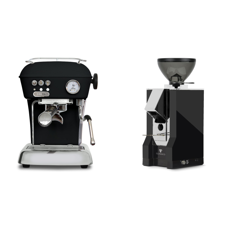 Ascaso Dream ONE, Dark Black + Eureka Mignon Classico, CR black Ascaso Dream ONE, Dark Black + Eureka Mignon Classico, CR black