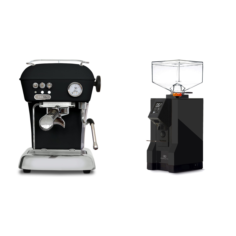 Ascaso Dream ONE, Dark Black + Eureka Mignon Perfetto, BL black Ascaso Dream ONE, Dark Black + Eureka Mignon Perfetto, BL black