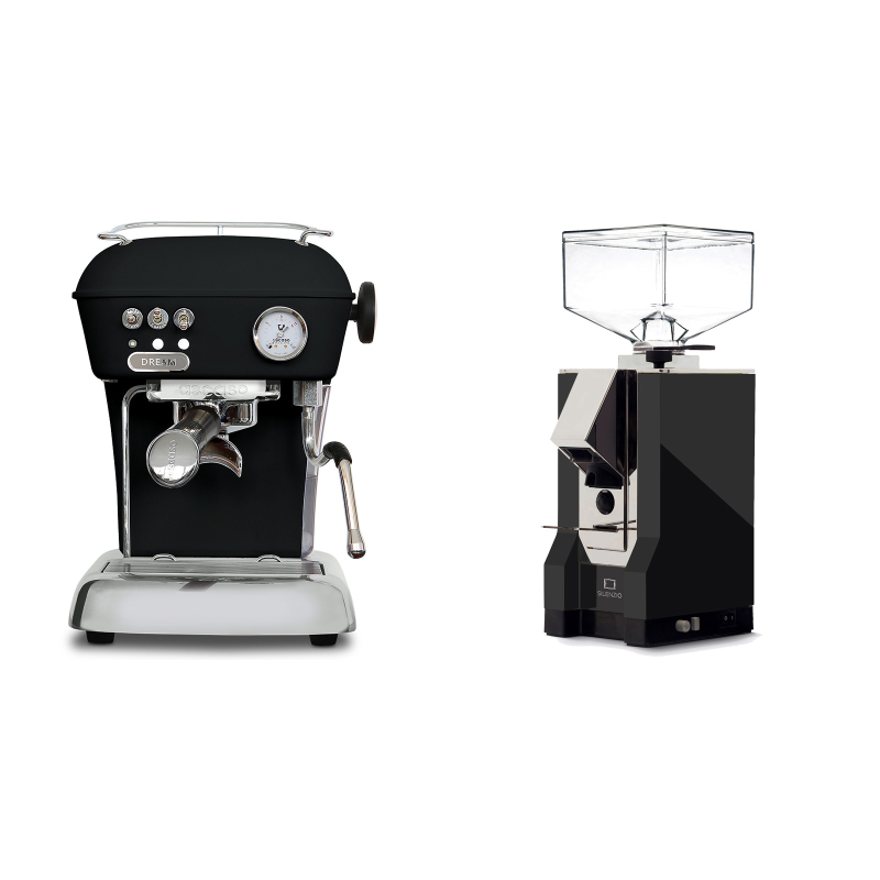 Ascaso Dream ONE, Dark Black + Eureka Mignon Silenzio, CR black Ascaso Dream ONE, Dark Black + Eureka Mignon Silenzio, CR black