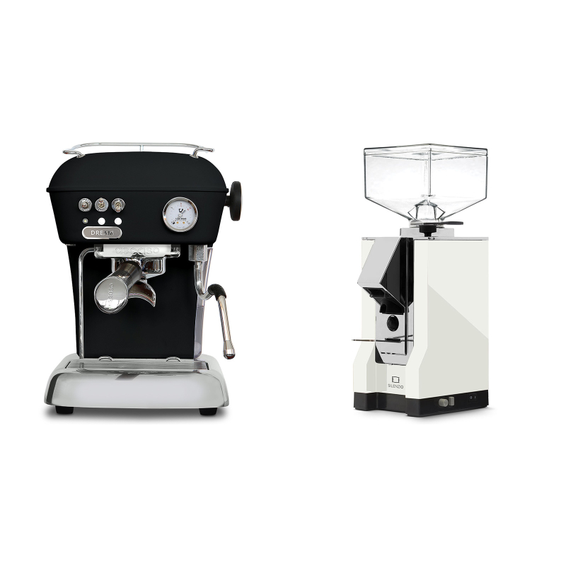 Ascaso Dream ONE, Dark Black + Eureka Mignon Silenzio, CR white Ascaso Dream ONE, Dark Black + Eureka Mignon Silenzio, CR white
