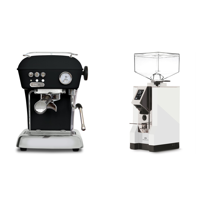Ascaso Dream ONE, Dark Black + Eureka Mignon Specialita, CR white Ascaso Dream ONE, Dark Black + Eureka Mignon Specialita, CR white