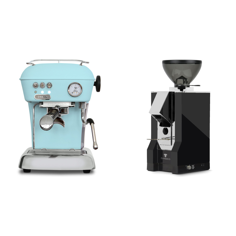 Ascaso Dream ONE, Kid Blue + Eureka Mignon Classico, CR black Ascaso Dream ONE, Kid Blue + Eureka Mignon Classico, CR black
