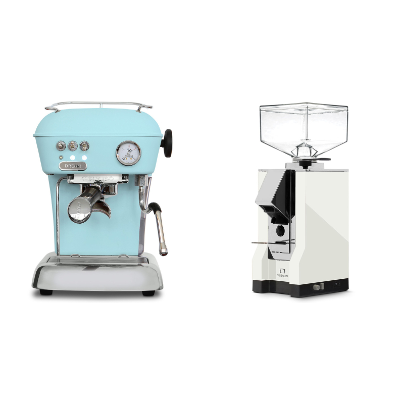 Ascaso Dream ONE, Kid Blue + Eureka Mignon Silenzio, CR white Ascaso Dream ONE, Kid Blue + Eureka Mignon Silenzio, CR white