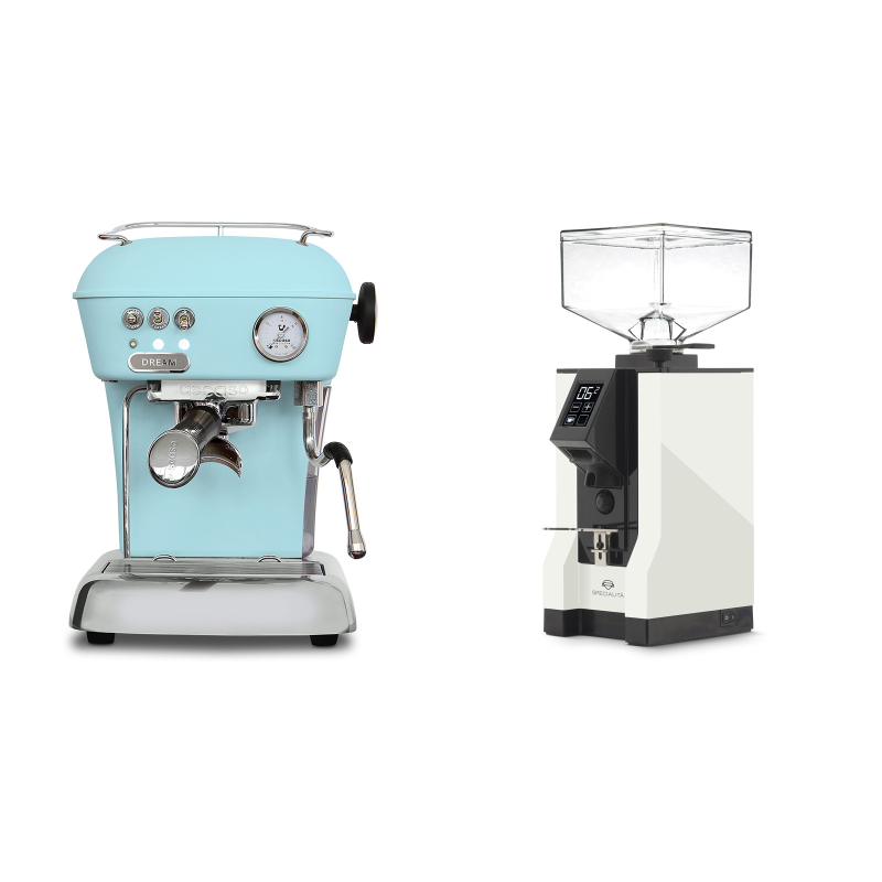Ascaso Dream ONE, Kid Blue + Eureka Mignon Specialita, BL white Ascaso Dream ONE, Kid Blue + Eureka Mignon Specialita, BL white
