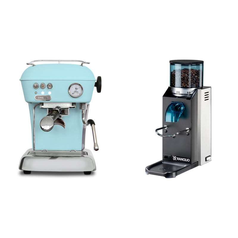 Ascaso Dream ONE, Kid Blue + Rancilio Rocky Doserless Ascaso Dream ONE, Kid Blue + Rancilio Rocky Doserless