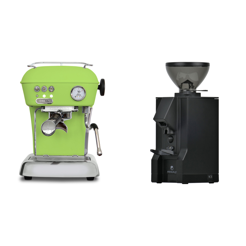 Ascaso Dream ONE, Fresh Pistachio + Eureka Mignon Manuale, BL black Ascaso Dream ONE, Fresh Pistachio + Eureka Mignon Manuale, BL black