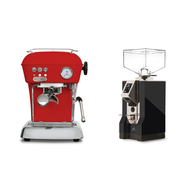 Ascaso Dream ONE, Love Red + Eureka Mignon Specialita, CR black Ascaso Dream ONE, Love Red + Eureka Mignon Specialita, CR black