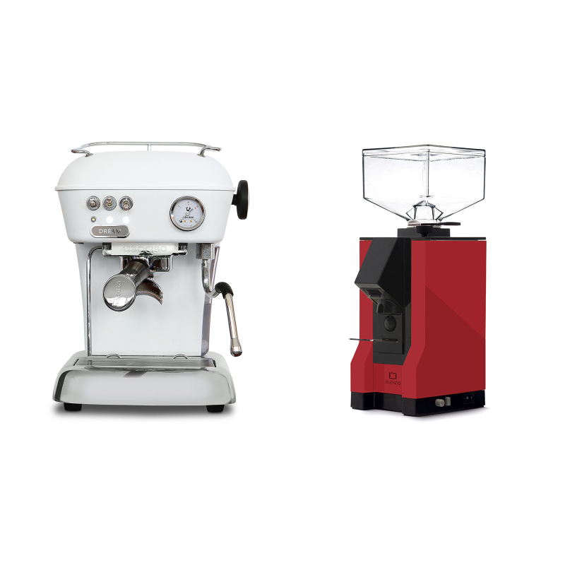 Ascaso Dream ONE, Cloud White + Eureka Mignon Silenzio, BL ferrari red Ascaso Dream ONE, Cloud White + Eureka Mignon Silenzio, BL ferrari red