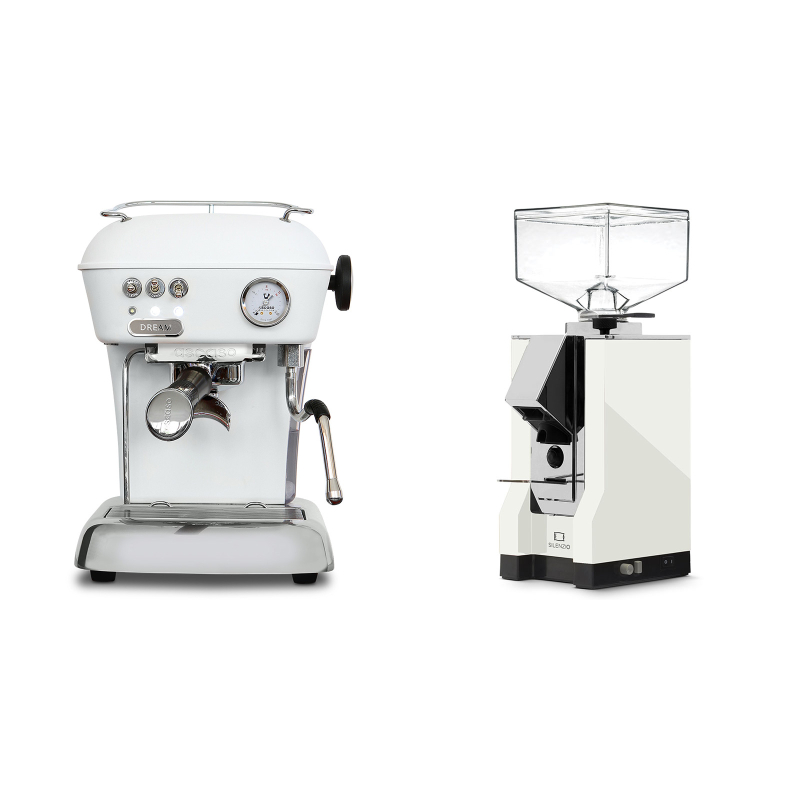 Ascaso Dream ONE, Cloud White + Eureka Mignon Silenzio, CR white Ascaso Dream ONE, Cloud White + Eureka Mignon Silenzio, CR white