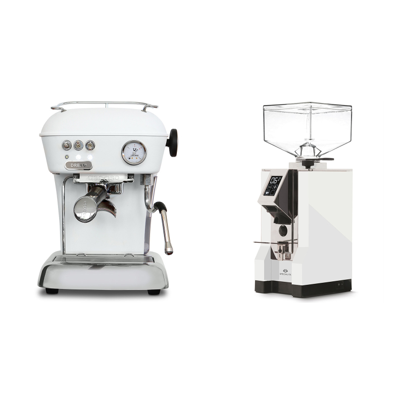 Ascaso Dream ONE, Cloud White + Eureka Mignon Specialita, CR white Ascaso Dream ONE, Cloud White + Eureka Mignon Specialita, CR white