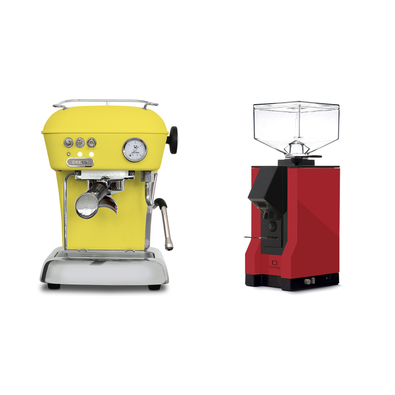 Ascaso Dream ONE, Sun Yellow + Eureka Mignon Silenzio, BL ferrari red Ascaso Dream ONE, Sun Yellow + Eureka Mignon Silenzio, BL ferrari red
