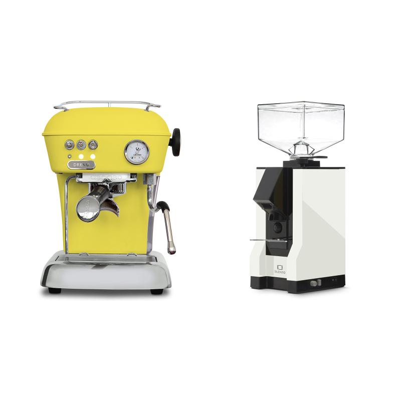 Ascaso Dream ONE, Sun Yellow + Eureka Mignon Silenzio, BL white Ascaso Dream ONE, Sun Yellow + Eureka Mignon Silenzio, BL white