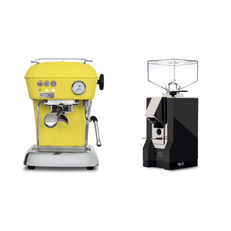 Ascaso Dream ONE, Sun Yellow + Eureka Mignon Silenzio, CR black Ascaso Dream ONE, Sun Yellow + Eureka Mignon Silenzio, CR black