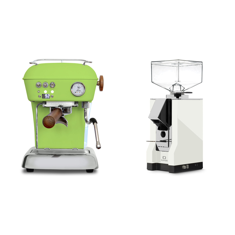 Ascaso Dream PID, Fresh Pistachio + Eureka Mignon Silenzio, CR white Ascaso Dream PID, Fresh Pistachio + Eureka Mignon Silenzio, CR white