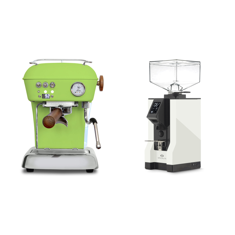 Ascaso Dream PID, Fresh Pistachio + Eureka Mignon Specialita, BL white Ascaso Dream PID, Fresh Pistachio + Eureka Mignon Specialita, BL white
