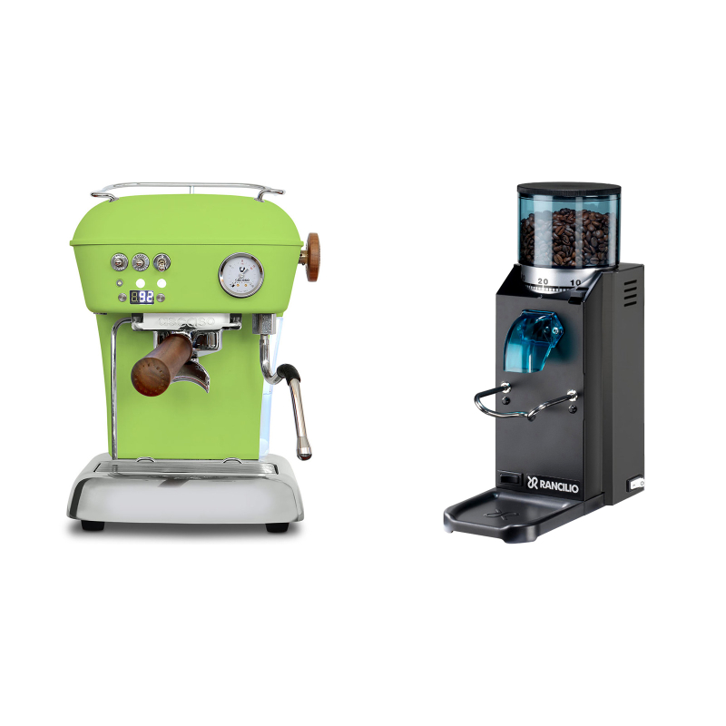 Ascaso Dream PID, Fresh Pistachio + Rancilio Rocky Doserless, černá Ascaso Dream PID, Fresh Pistachio + Rancilio Rocky Doserless, černá
