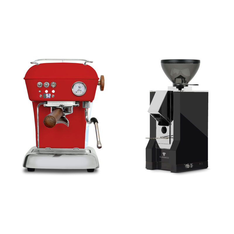 Ascaso Dream PID, Love Red + Eureka Mignon Classico, CR black Ascaso Dream PID, Love Red + Eureka Mignon Classico, CR black