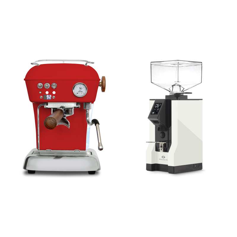 Ascaso Dream PID, Love Red + Eureka Mignon Specialita, BL white Ascaso Dream PID, Love Red + Eureka Mignon Specialita, BL white
